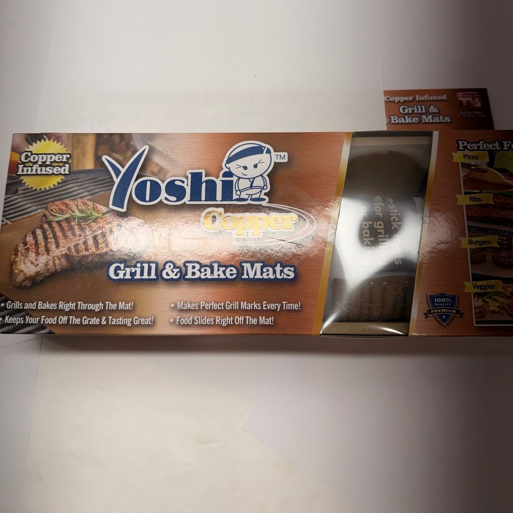Yoshi Copper Grill and Bake Mats Non Stick Reusable Heat Resistant 1 pack